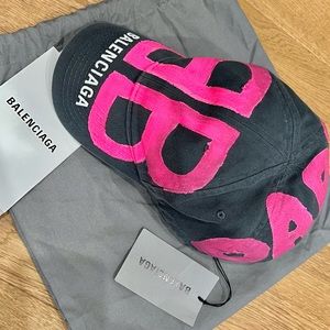 Balenciaga Limited Edition BB Spayed Cap in Pink, Size L